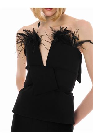 Top in viscosa stretch con piume ALBERTA FERRETTI | A088066000555
